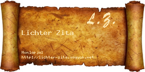 Lichter Zita névjegykártya